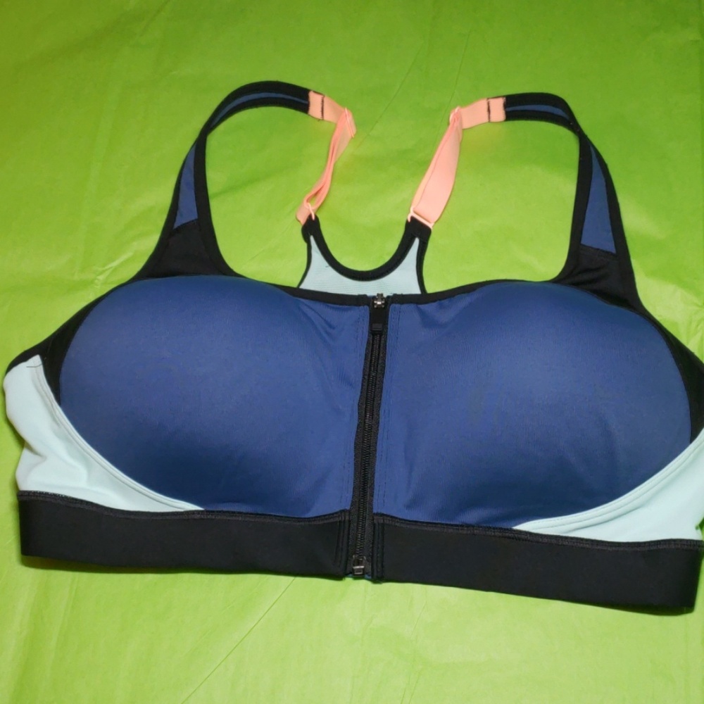 Blue exercise bra